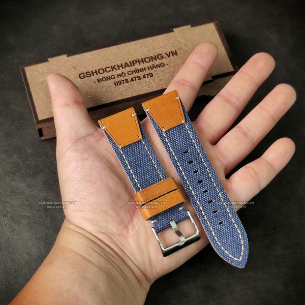 Dây da LEVIS - Màu Xanh Navy - Size 20/22/24mm