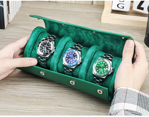 Hộp đựng đồng hồ da bò vân chéo chống bụi