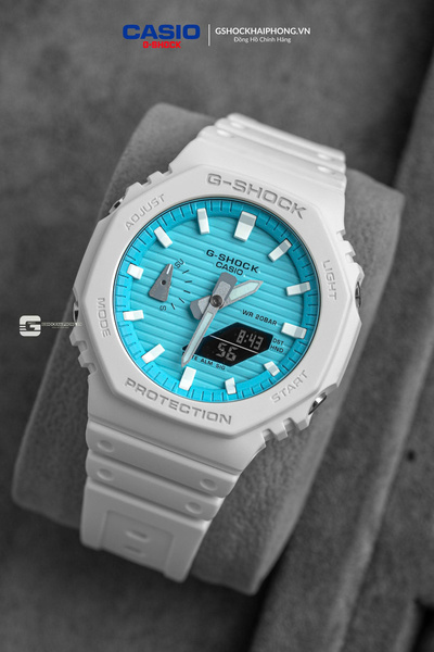 G-SHOCK GA-2100 - BLUE ICE X TEAK WOOD