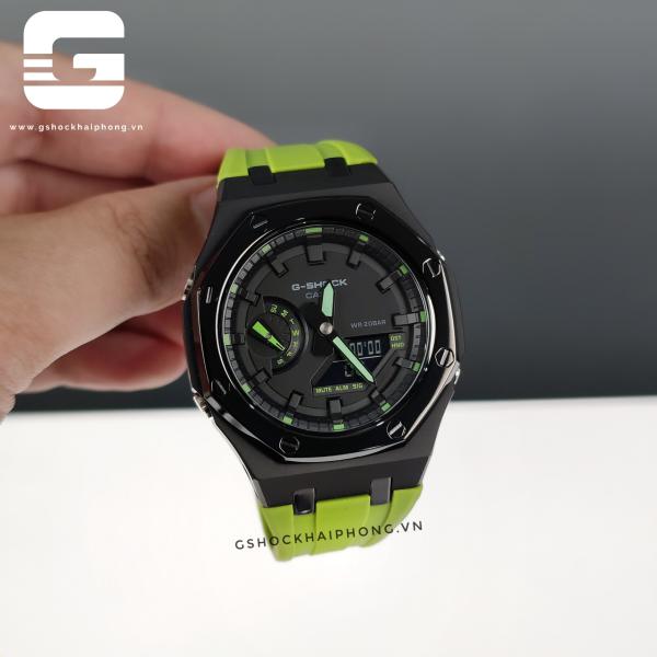 G-SHOCK GA-2100AP - Layers - Dây cao su xanh