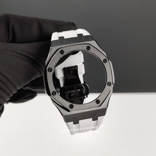 Bộ vỏ GA-2100 AP - Gen 4 - Bộ mặt thép đen - Dây cao su trắng 