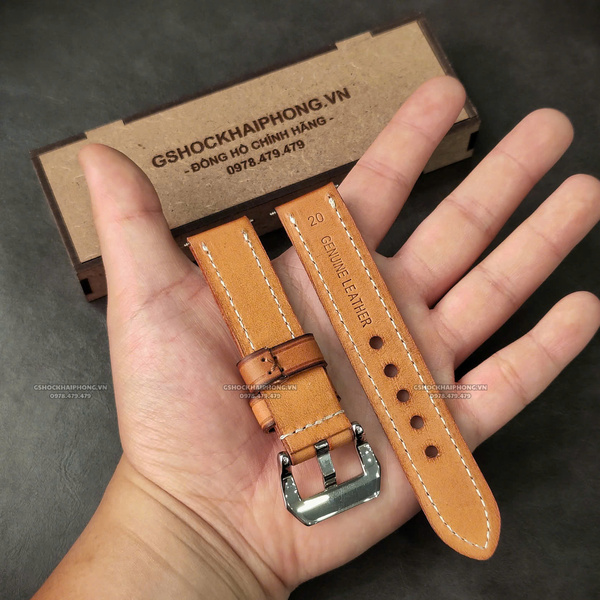Dây da Bò - Màu Cam Vàng - Size 18/20/22/24mm