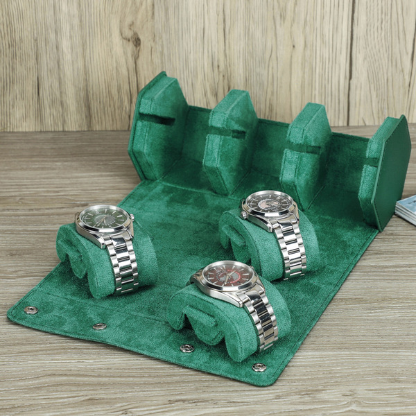 Hộp đựng đồng hồ  lục giác da bò màu lục bảo