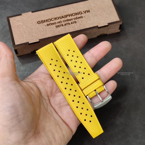 Dây cao su Flo cao cấp - Có vân và lỗ thoáng khí - size 20mm/ 22mm-Màu Vàng