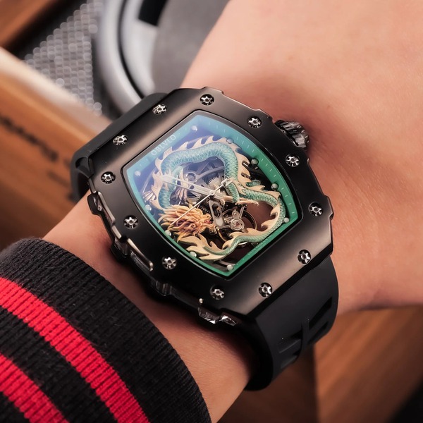 ĐỒNG HỒ NAM OBLVLO RỒNG XANH LÁ