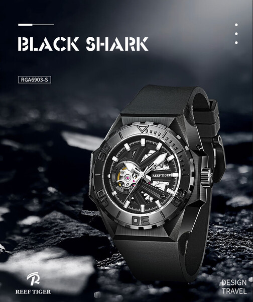 Đồng hồ nam Reef Tiger Black Shark RGA6903S-1