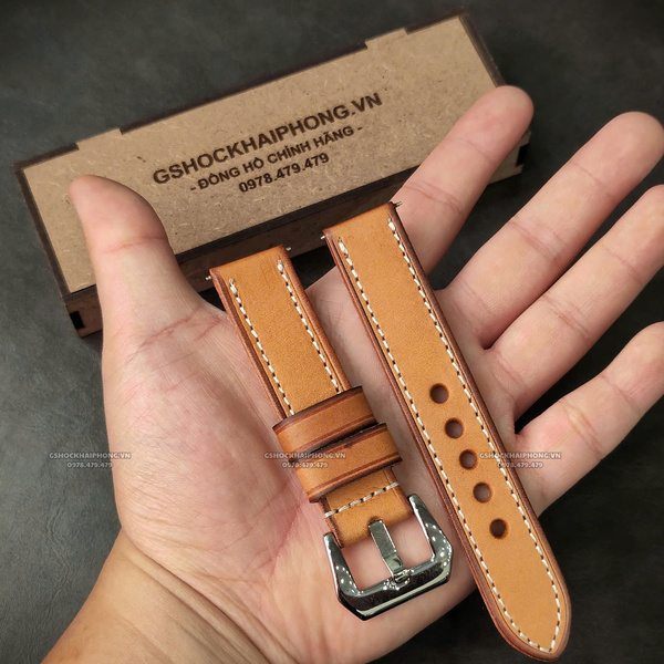 Dây da Bò - Màu Cam Vàng - Size 18/20/22/24mm