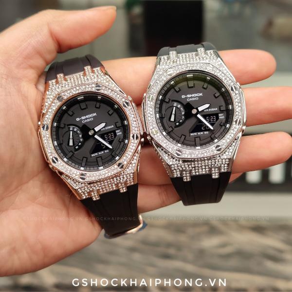 Bộ vỏ GA-2100 AP Gen 4 - Mặt benzel nạm đá 