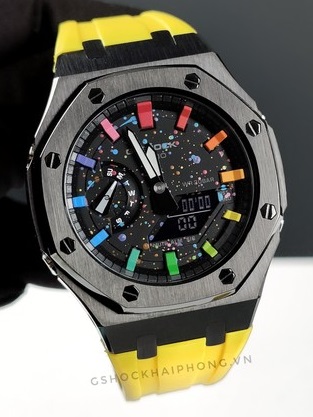G-SHOCK GA-2100AP - Rainbow Glaxy & Yeallow Strap
