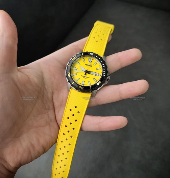 Dây cao su Flo cao cấp - Có vân và lỗ thoáng khí - size 20mm/ 22mm-Màu Vàng