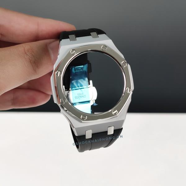 Bộ vỏ GA-2100 AP - Layers - Mặt bạc dây cao su đen