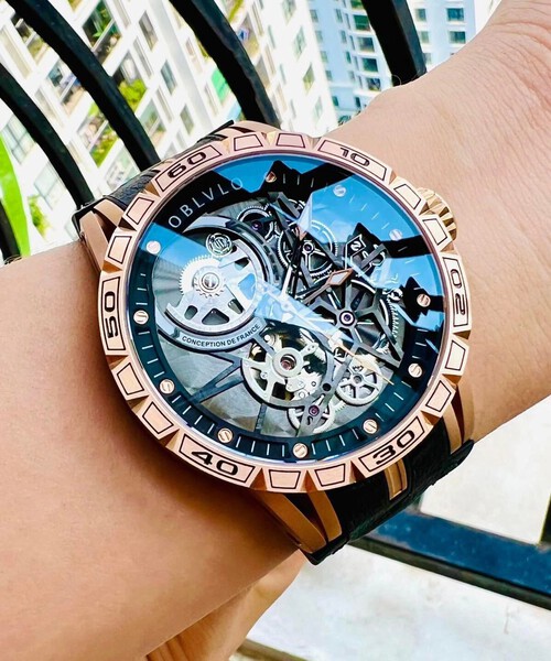 ĐỒNG HỒ NAM OBLVLO SKELETON STRAP WATCH LM