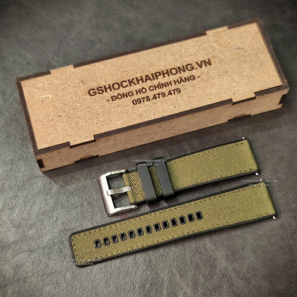 Dây vải Nilon chống nước - Size 20/22/24mm - Màu Xanh Quân Đội