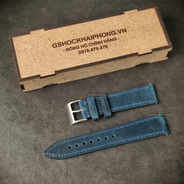 Dây Crazy Horse - Màu Xanh Navy - Size 18mm/ 20mm/ 22mm