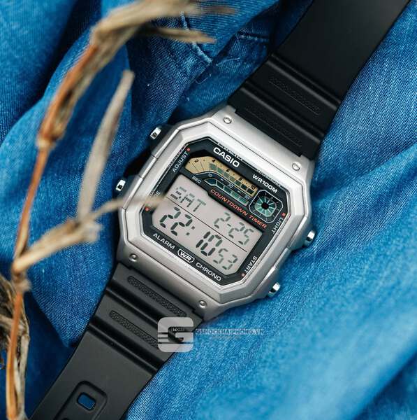 Đồng hồ Nam Chính hãng CASIO WS-1600H-1A- Lắp thêm vỏ thép - Kính cường lực cao cấp