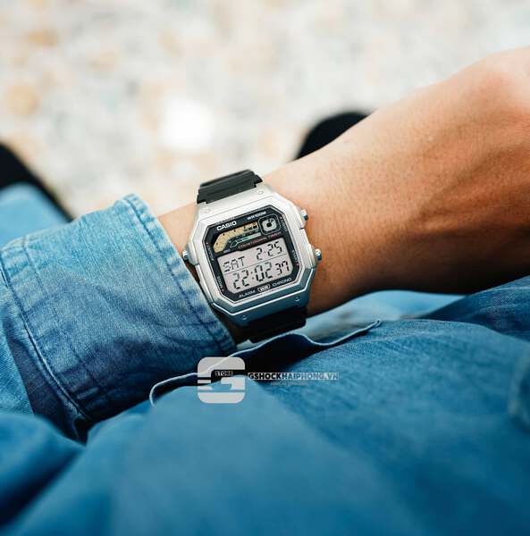 Đồng hồ Nam Chính hãng CASIO WS-1600H-1A- Lắp thêm vỏ thép - Kính cường lực cao cấp