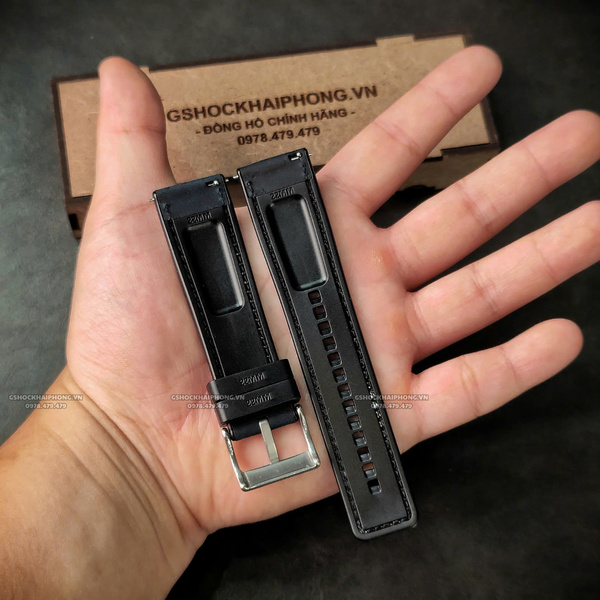 Dây da bọc cao su - Size 20/22/24mm - Màu Xanh Dương