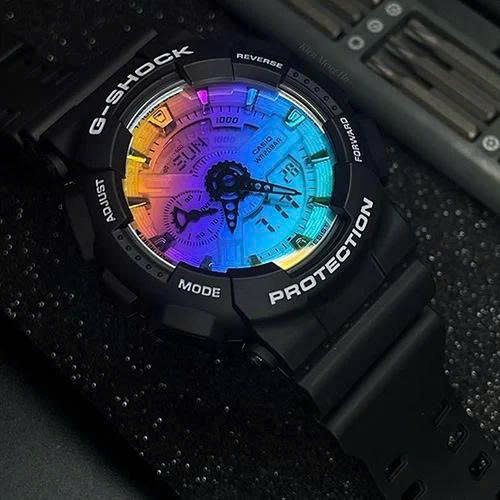 Đồng Hồ G-Shock GA-110SR-1A – Sắc Màu Cầu Vồng Trên Nền Đen Hầm Hố